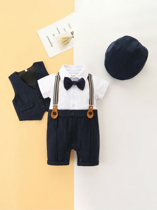 Classy Royal Navy Gentleman Romper Set