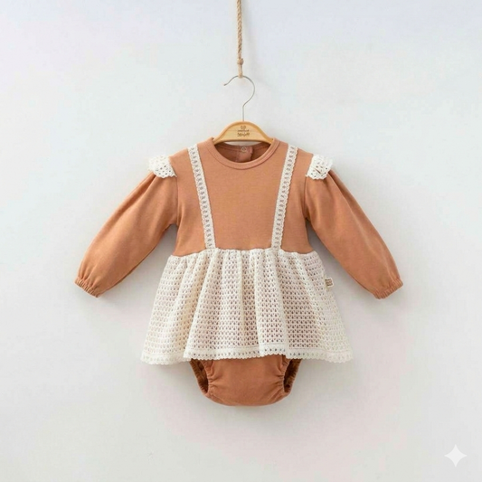 Boho-Chic Lace Layered Baby Bodysuit