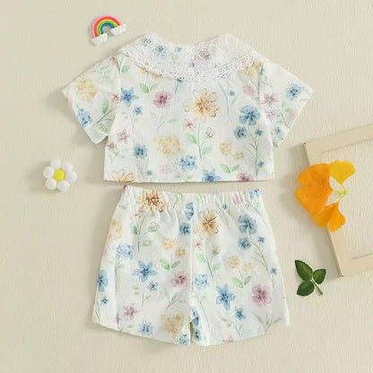 Soft & Chic Vintage Floral Short Set