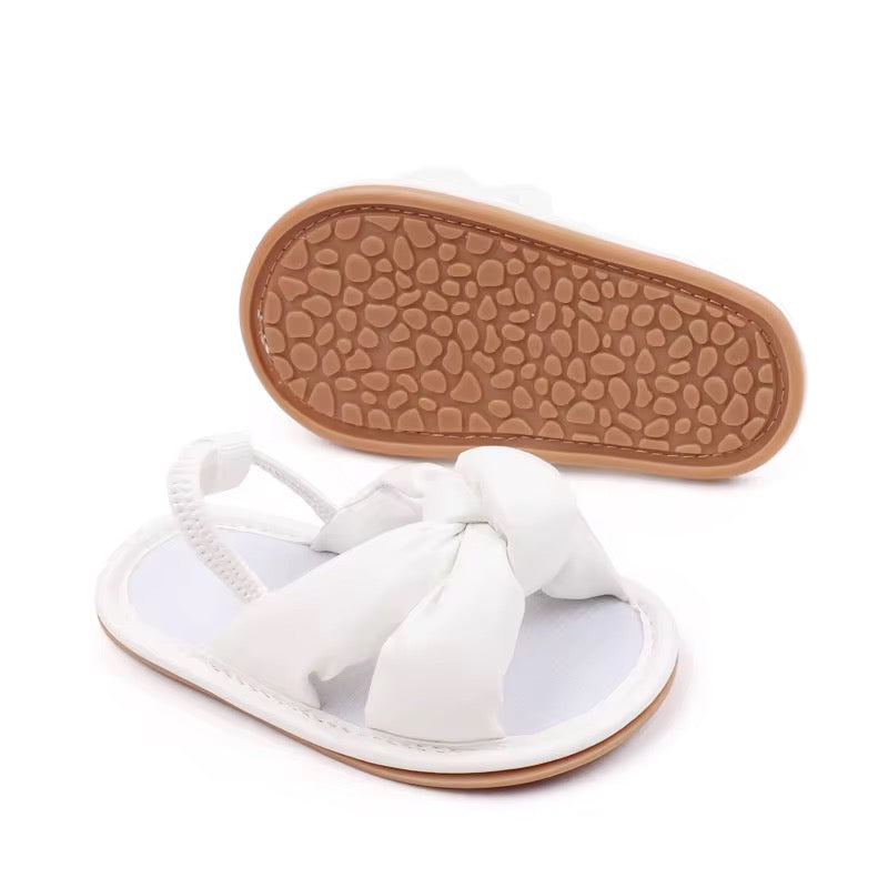 White Knot Strap Baby Sandals