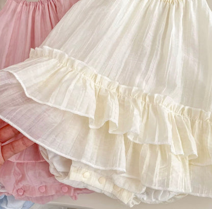 Pink Cotton Dress Romper