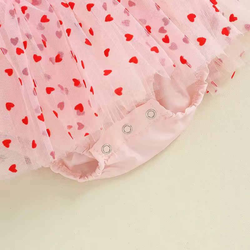 Elegant Heart Romper with Matching Headband