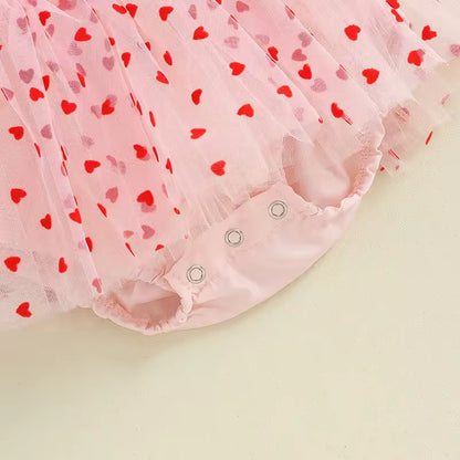 Elegant Heart Romper with Matching Headband