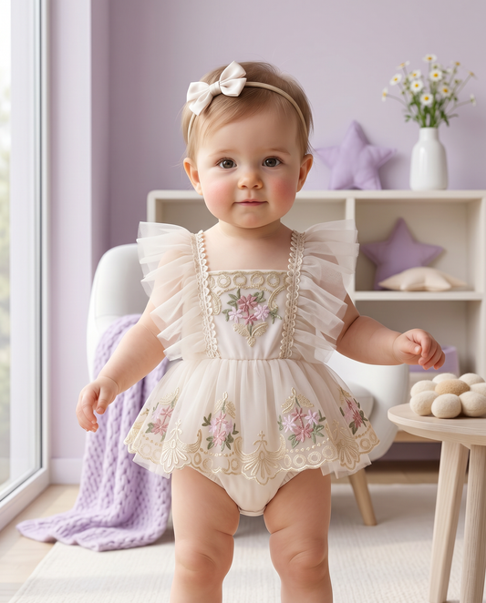 Classy & Soft Floral Princess Romper