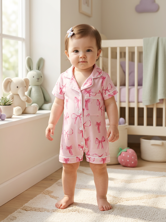 Elegant Pastel Bow Sleepsuit