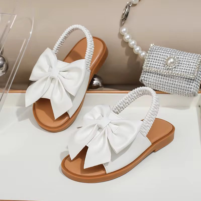 Baby Girl Big Bow Summer Sandals -White