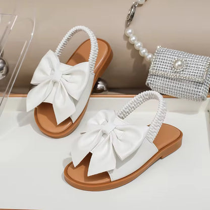 Baby Girl Big Bow Summer Sandals -White