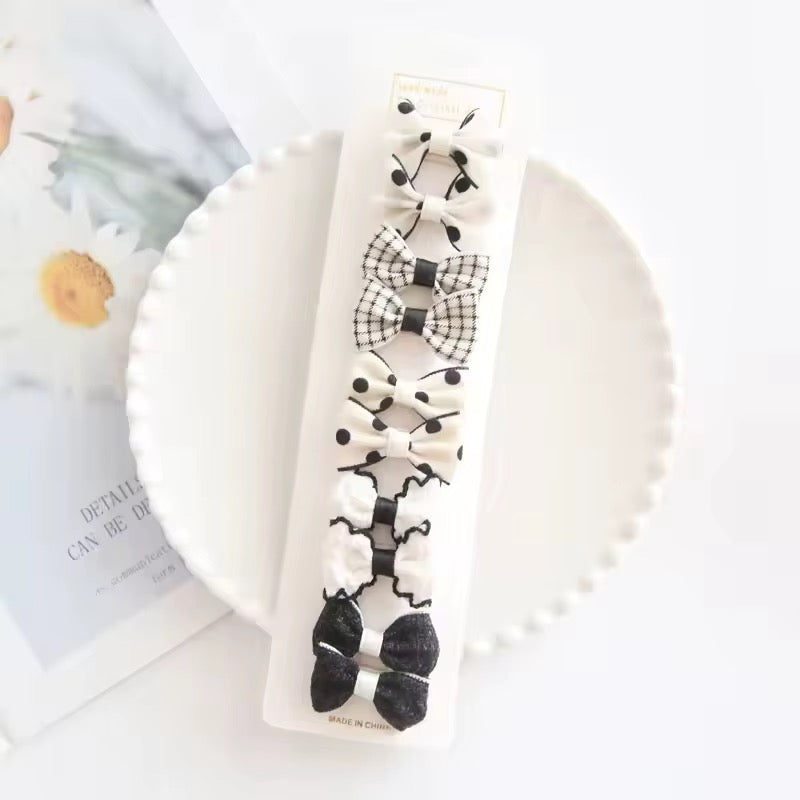 Safe Baby Hair Clips Set (10 Pcs) – Monochrome Black & White
