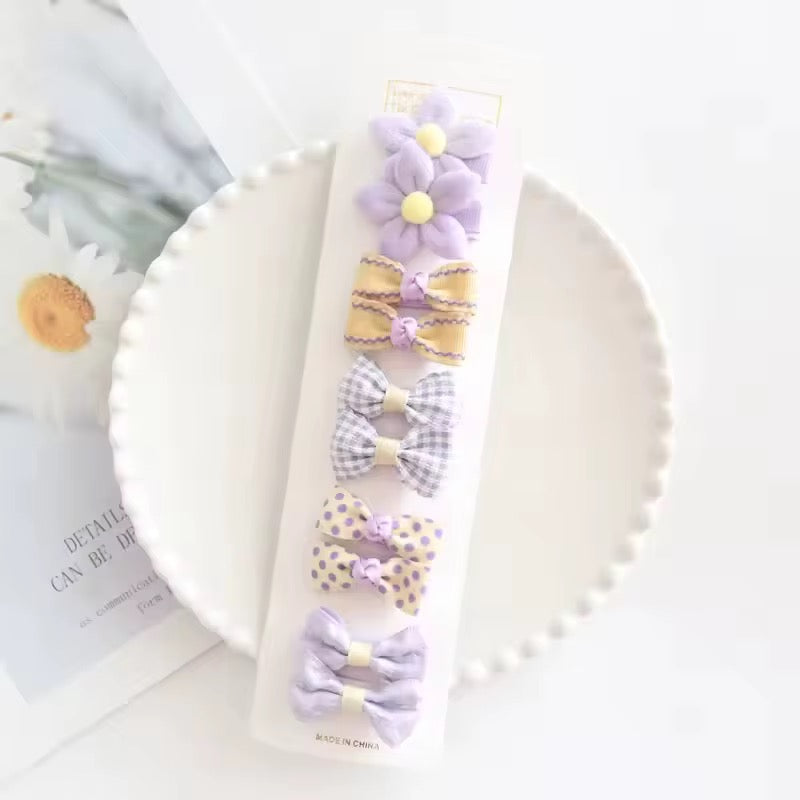 Safe Baby Hair Clips Set (10 Pcs) – Pastel Lavender & Daisy