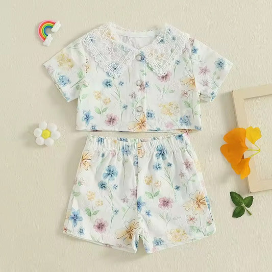 Soft & Chic Vintage Floral Short Set