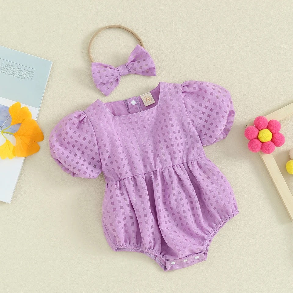 Purple Plaid Summer Romper