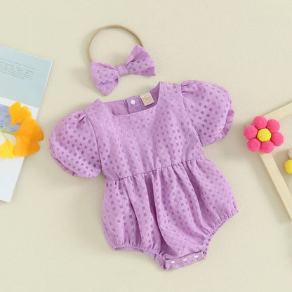 Purple Plaid Summer Romper