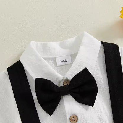 Baby Boy Black Gentleman Suit with Suspender