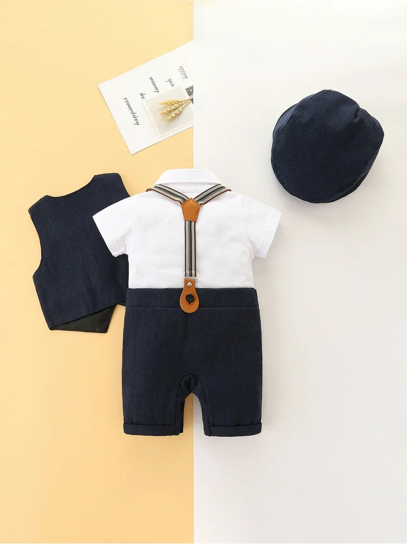 Classy Royal Navy Gentleman Romper Set