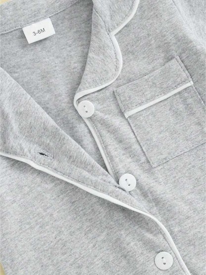 Classic Grey Cotton Baby Romper