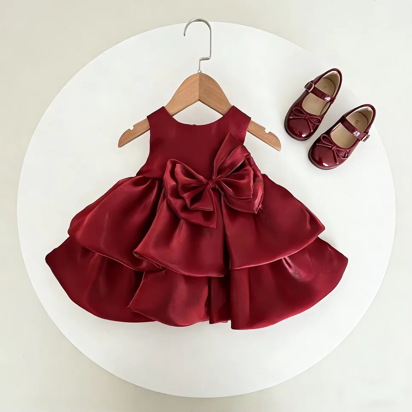 Burgundy Cotton-Lined Party Dress