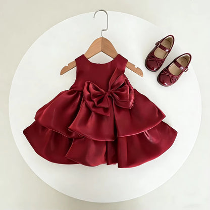 Burgundy Cotton-Lined Party Dress
