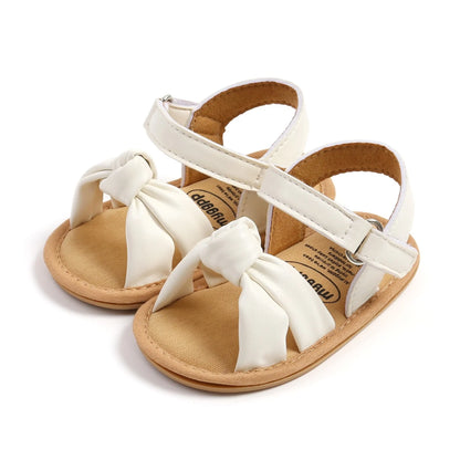 Soft Baby Girls' Bow Knot Sandals-White