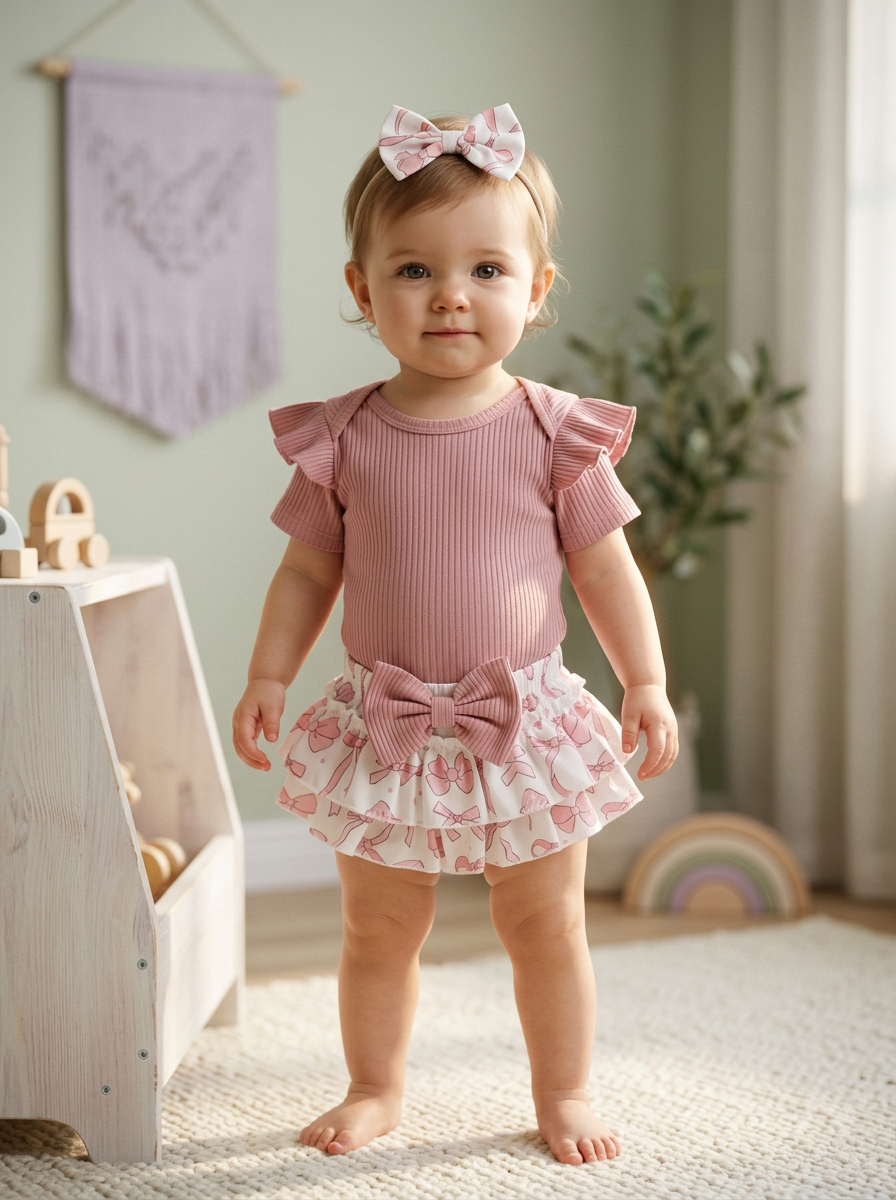 Cute & Cozy Ribbed Bow Skirt Outfit