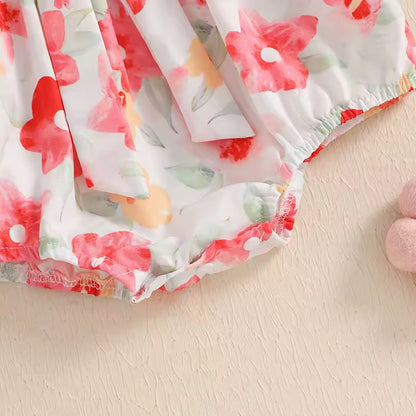 Baby Girl Ruffle Sleeve Floral Sunsuit & Headband