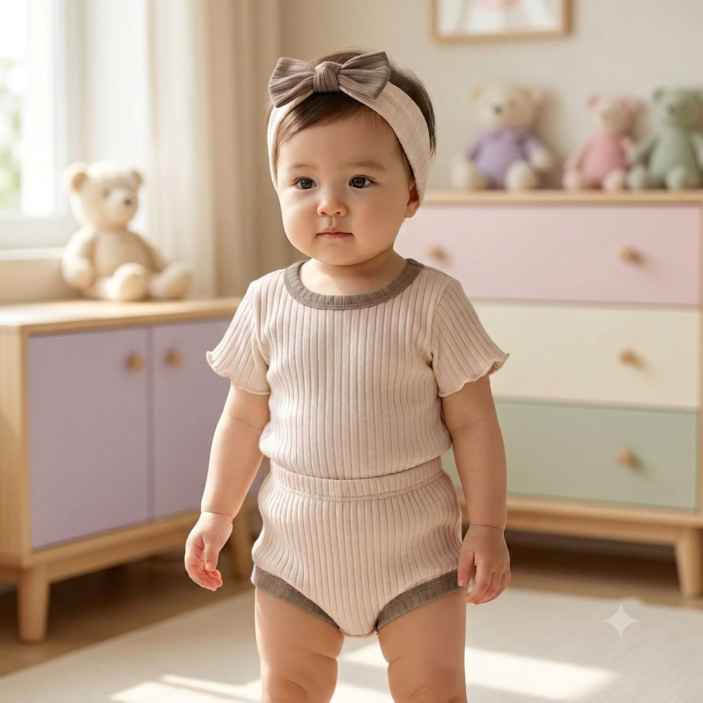 Trendy Apricot 3-Piece Casual Summer Set