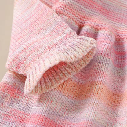 Elegant Pink Knit Dress & Hat Set