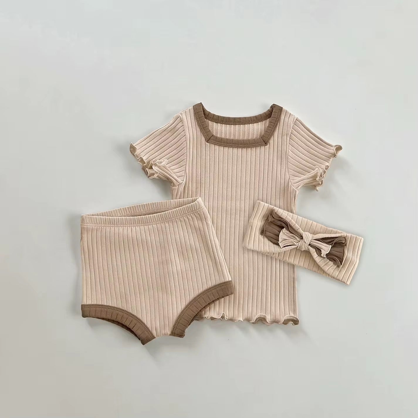 Trendy Apricot 3-Piece Casual Summer Set