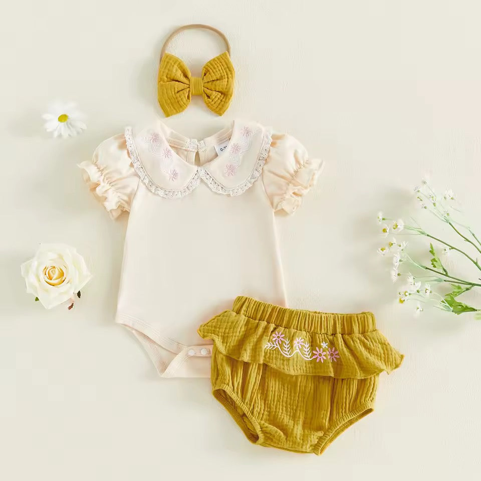 Mustard Two-Piece Set with Headband