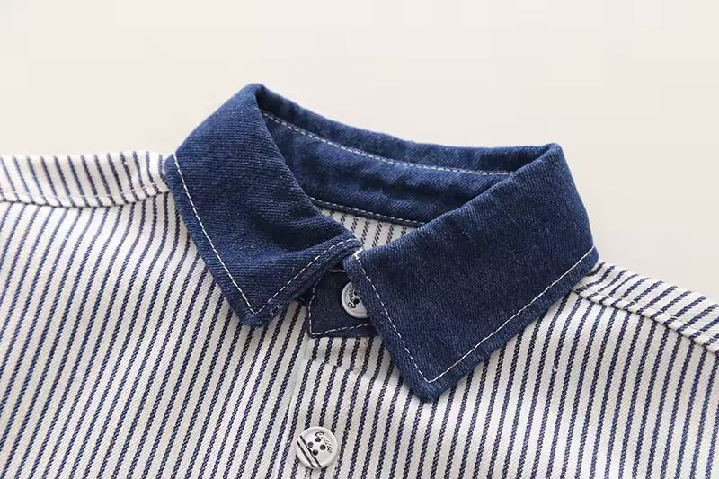 Boys 3-Piece Denim & Striped Outfit