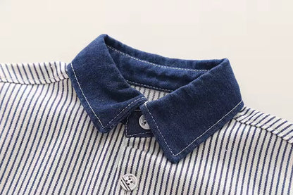 Boys 3-Piece Denim & Striped Outfit