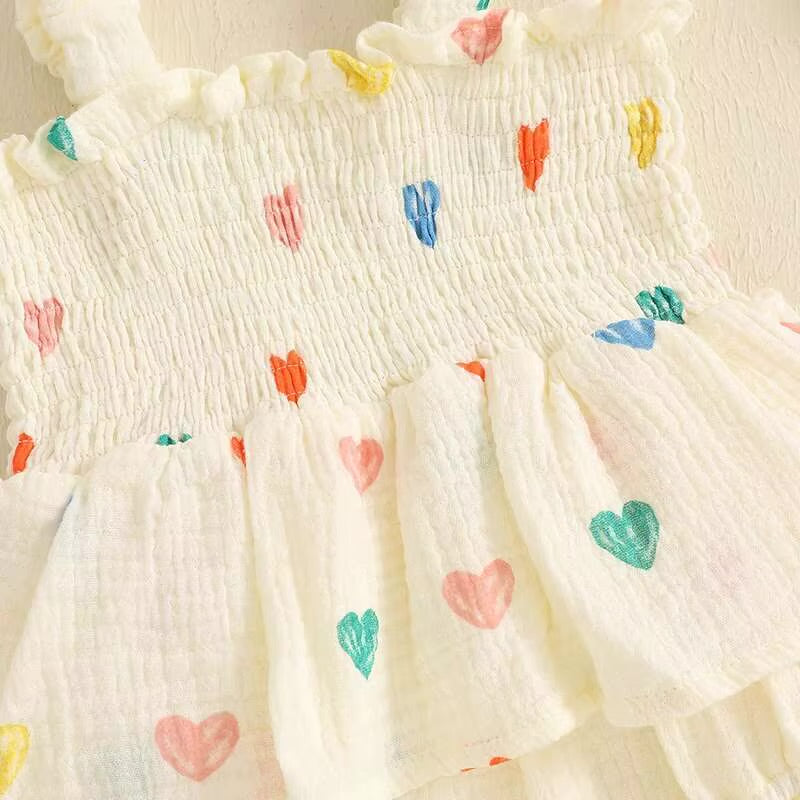 Heart Print Romper Set